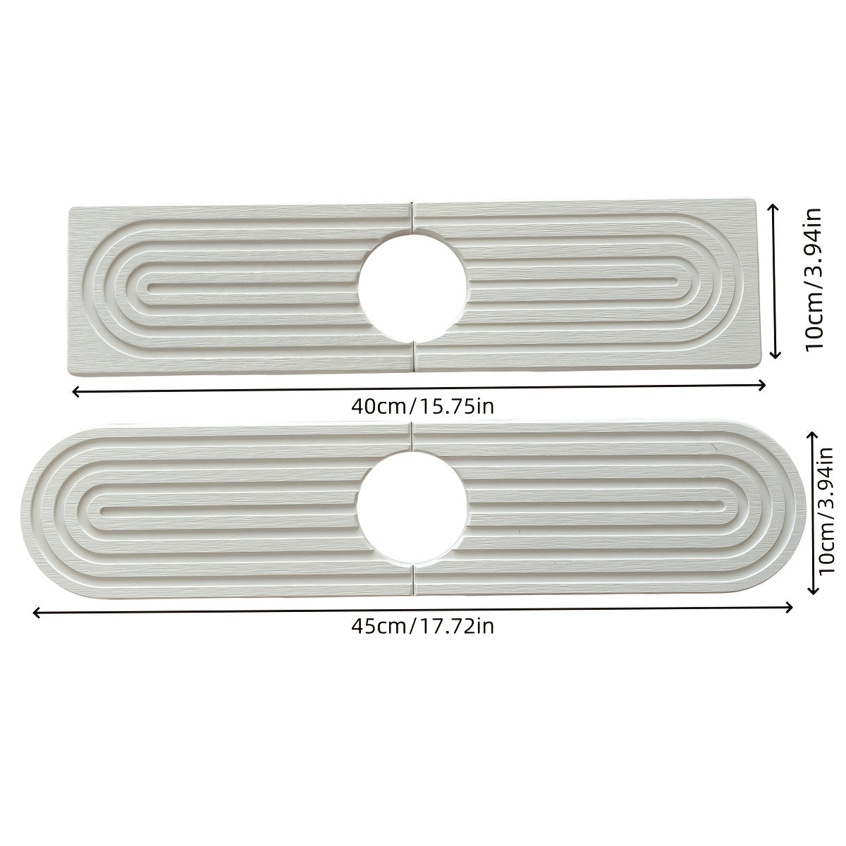Alfombrilla de Fregadero de Cocina de Tierra de Diatomeas de Secado Rápido - 39.37cm Súper Absorbente, Bandeja de Grifo Resistente a la Humedad con Papel de Lija Incluido - Gris Claro