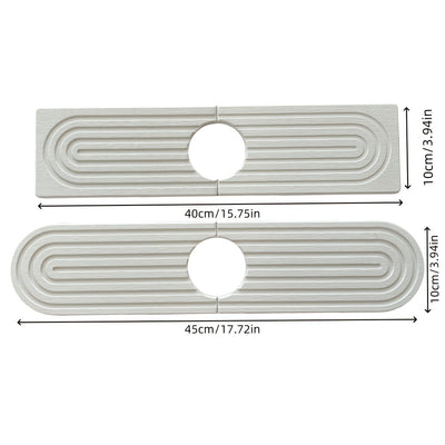Alfombrilla de Fregadero de Cocina de Tierra de Diatomeas de Secado Rápido - 39.37cm Súper Absorbente, Bandeja de Grifo Resistente a la Humedad con Papel de Lija Incluido - Gris Claro