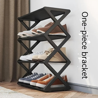 1 estante para zapatos de múltiples niveles que ahorra espacio, fácil de montar sin herramientas. Diseño portátil y resistente, ideal para armarios, garajes, autocaravanas y dormitorios - almacenamiento de calzado sin necesidad de ensamblaje