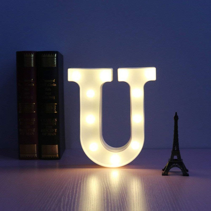 Letra Luz Led Lampara Decorativa Luces Plástico Hogar Fiestas LL07G-DCM