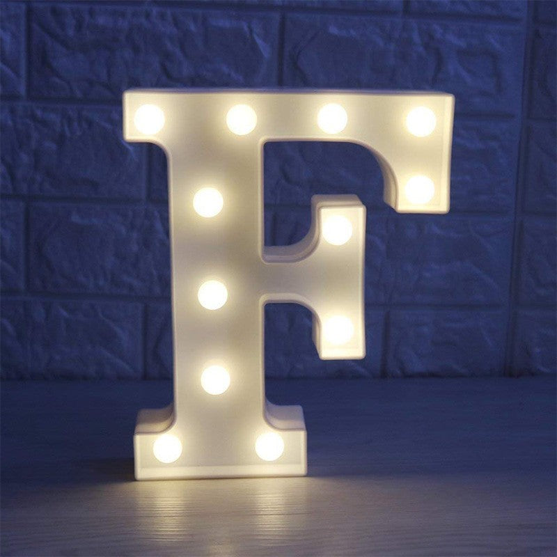 Letra Luz Led Lampara Decorativa Luces Plástico Hogar Fiestas LL07G-DCM