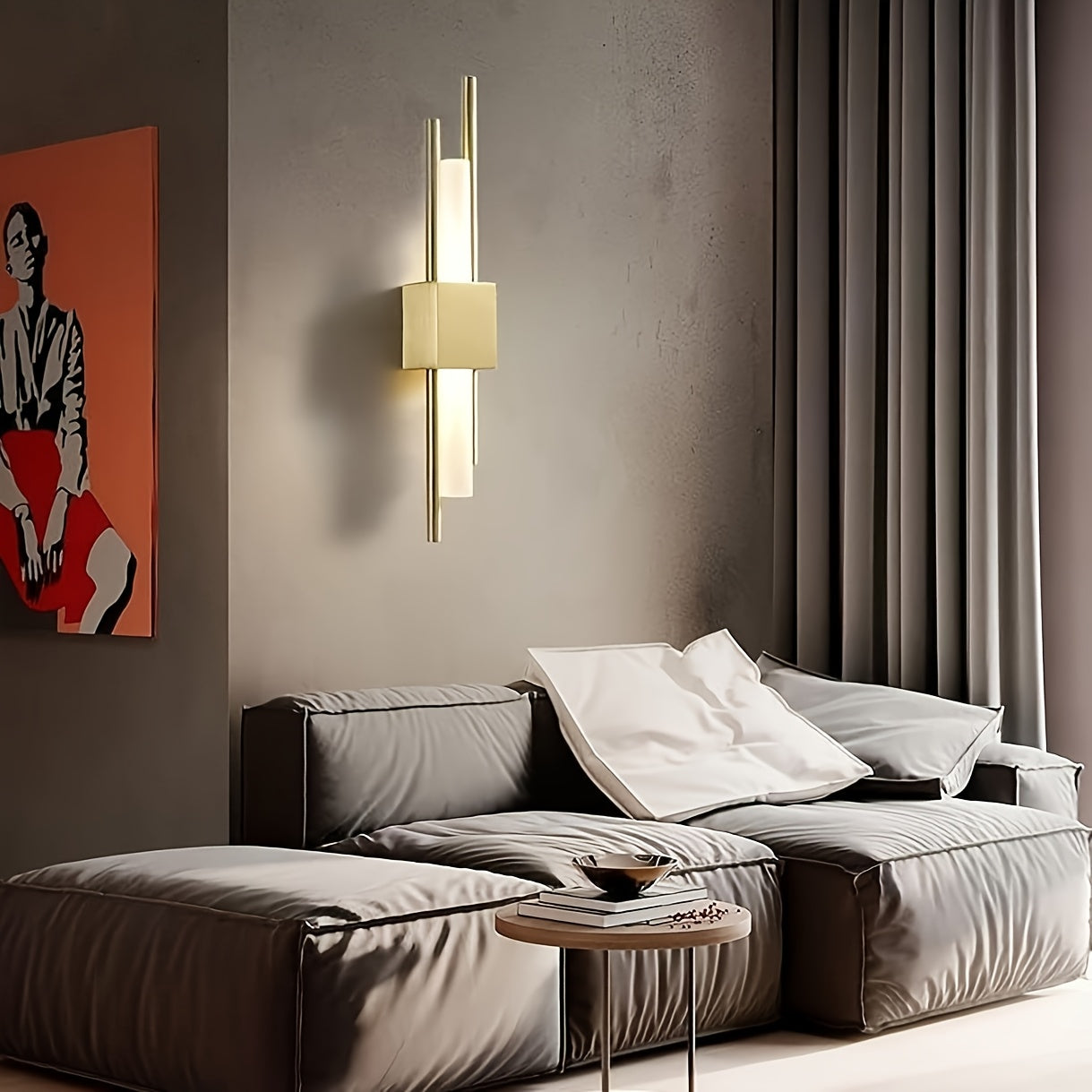 Linterna de pared LED moderna con brillo ajustable, accesorios de luz de pared metálica de doble cabeza, 3 temperaturas de color, montaje en techo, cableado duro, adecuada para salas de estar, comedores, tocadores - incluye herrajes de instalación