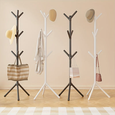 Perchero de Árbol Autónomo de Plástico Resistente - Diseño Multiusos para Ahorrar Espacio, Capacidad de 27.22 KG, Solución Moderna para Hogar y Oficina, Organizador de Sombreros, Bolsas, Toallas y Ropa, Estante Portátil para Armarios
