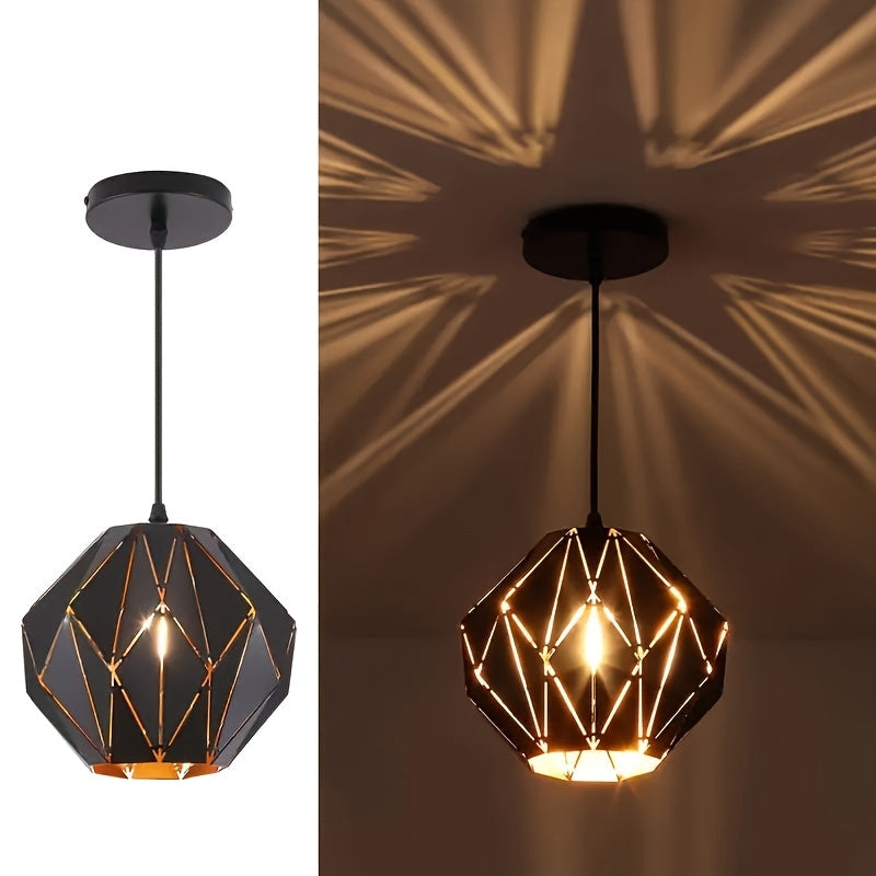 1pc Lámpara Colgante de Estilo Industrial Vintage, Accesorios de Iluminación Industrial, Luces de Techo para Salón de Hoteles y Pasillo con Diseño Decorativo para Isla de Cocina en Estilo Granja Geométrico, Base E27 (Bombilla No Incluida)