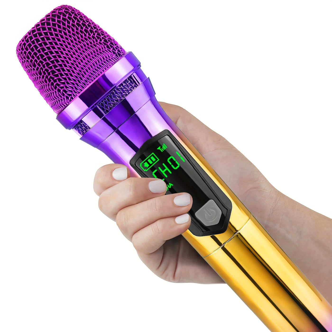 Microfono de Karaoke sin varillas Recargable y Colorido, Máquina de Karaoke para Fiestas en Casa o al Aire Libre, Adaptador de 3.5mm, Soporte de Almacenamiento Incluido