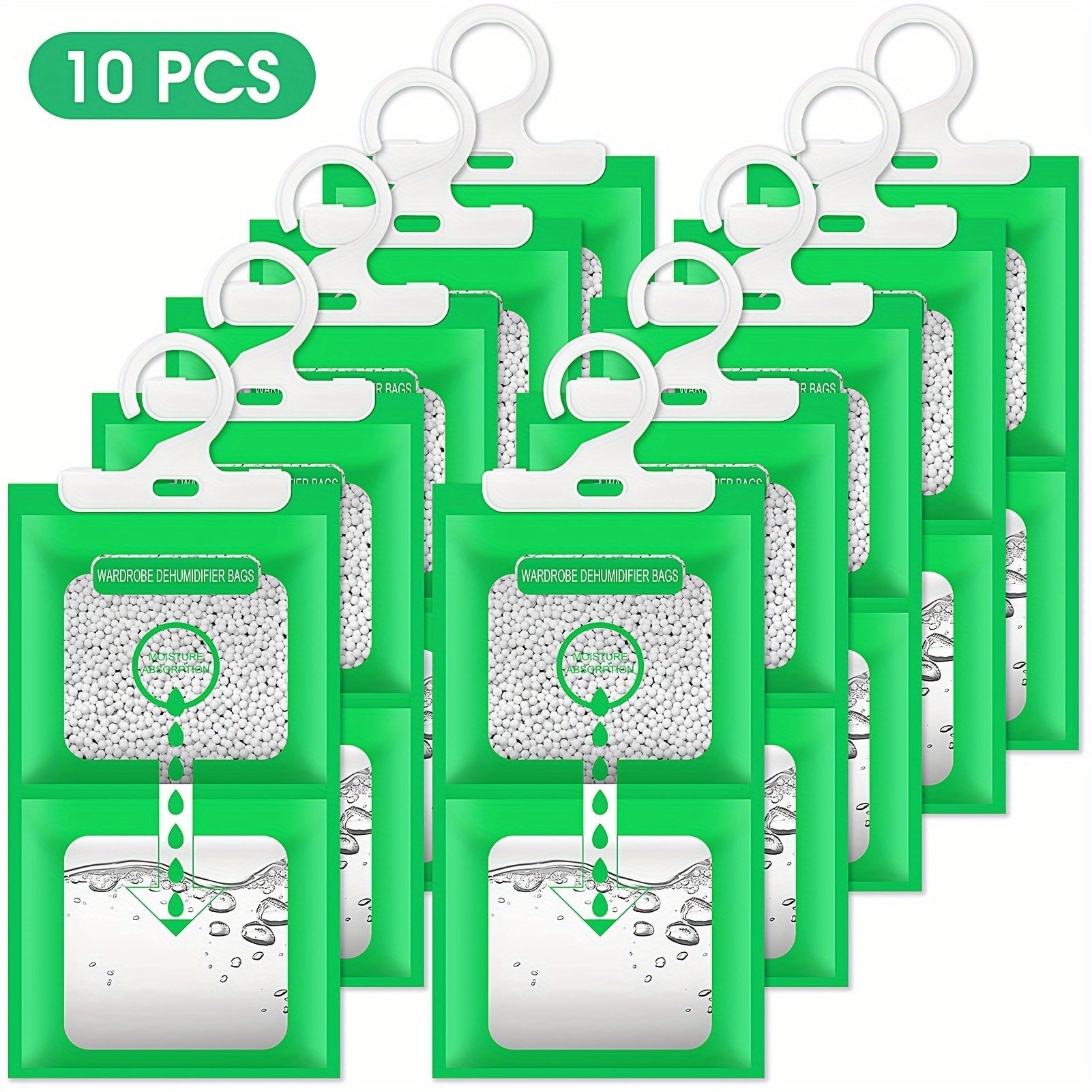 Humidificador 10 piezas, bolsas absorbentes de humedad para armario colgante para armario interior