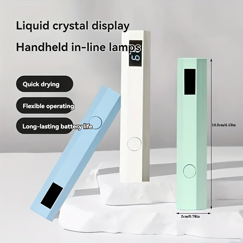 1 pieza, Secador de uñas LED portátil USB - Gel de polichilado de curado rápido, herramienta de arte de uñas portátil ahorradora de energía con pantalla digital, batería de litio recargable para uso en casa y salón, accesorios de tecnología de uñas, dise