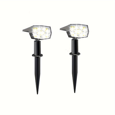 2pcs/4pcs/6pcs Focos Solares para Exteriores, 64 LED Luz Blanca Fría y Cálida con 3 Modos de Iluminación, Focos de Paisaje Ajustables de ABS para Jardín, Patio y Camino, Alimentados por Energía Solar y Resistentes al Clima, Luces Solares para Exteriores