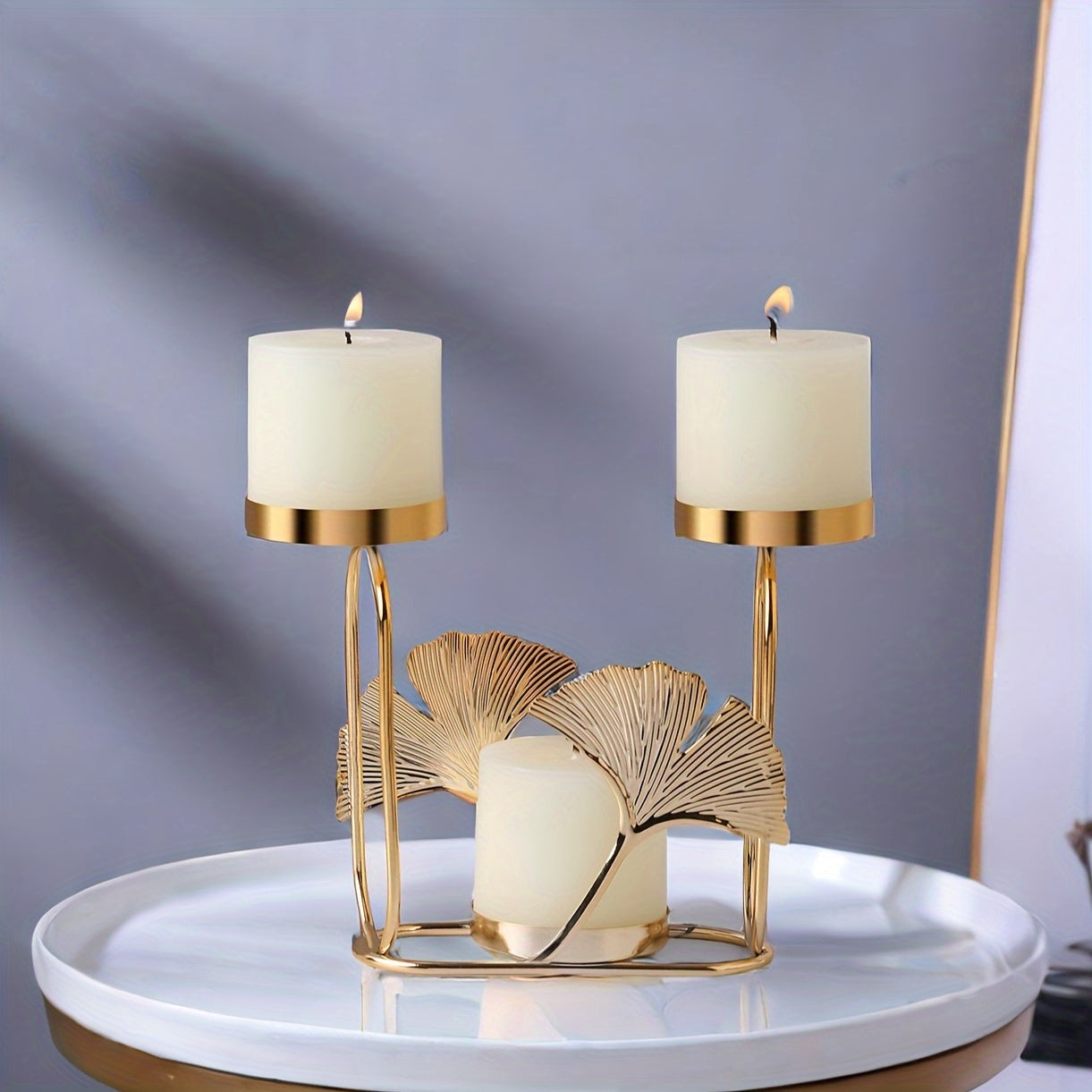 1pc Estilo Nórdico Minimalista Portavelas de Metal, Arte Moderno de Hierro para Mesa, Decoración de Hogar Luxuosa para Salón, Comedor y Mesa de Café, Decoración para Ceremonias y Bodas