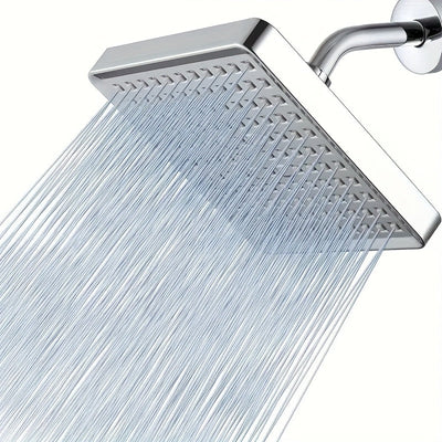 Cabezal de Ducha Cuadrado Pulido con Instalación en 1 Minuto - Diseño Moderno Galvanizado, Sin Herramientas ni Plomería, Disfruta de una Experiencia de Baño Lujosa, Accesorios para la Ducha
