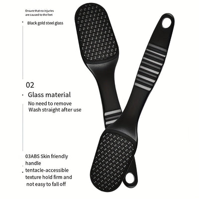 Nano Crystal Foot Filet, Tabla de Pies de Vidrio - Pedicura Profesional, Pies Suaves y Lisos - Antiguos, Muertos, Beige y Grietas en los Talones, Fácil de Usar, Mango Ergonómico, Herramienta de Exfoliación Suave, Lavable y Reutilizable