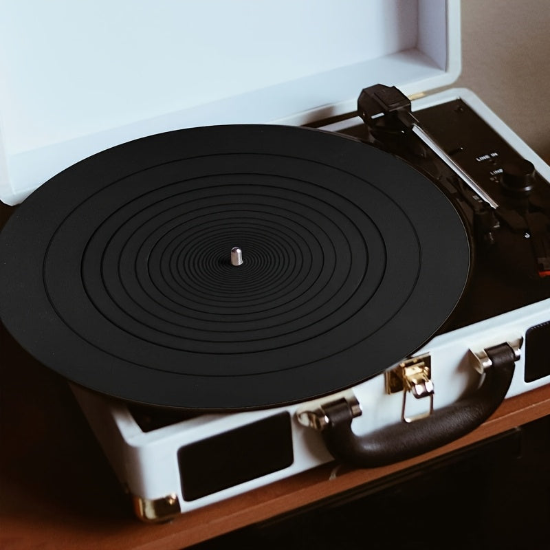 1 pieza de bandeja de fonógrafo de silicona vintage, diseñada específicamente para discos de vinilo, adecuada para todos los tipos de fonógrafos, con diseño retro para la reproducción de discos que ofrece excelente estabilidad e inmersión.