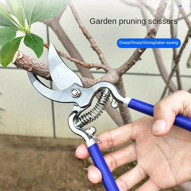 Tijeras de poda de acero de alta carbonatación | Tijeras de jardinería de cortejo de precisión para árboles frutales en macetas y plantas, tijeras antideslizantes y fáciles de usar
