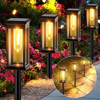 Paquete de 4/8 luces solares de hierba de tungsteno - Iluminación exterior LED para caminos, jardines, patios y corrales con diseño de montaje semienterrado, sombra de polipropileno y sin control remoto, luces solares para jardines, iluminación de camino