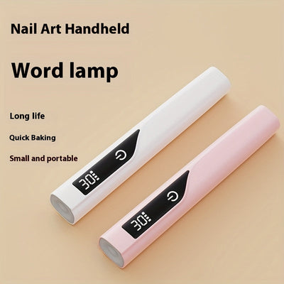 Lámpara de uñas portátil mini, pantalla digital, sin parabenos, secado rápido, alimentada por USB, batería de litio, material plástico, para manicura y pedicura, equipo de salón de uñas, herramientas de arte de uñas.