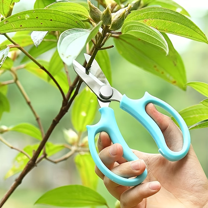 1pc Tijeras de jardín de acero inoxidable de estilo clásico, cuchilla ancha, manual, sin necesidad de energía, para arreglos florales y poda - Herramienta de jardinería para el hogar