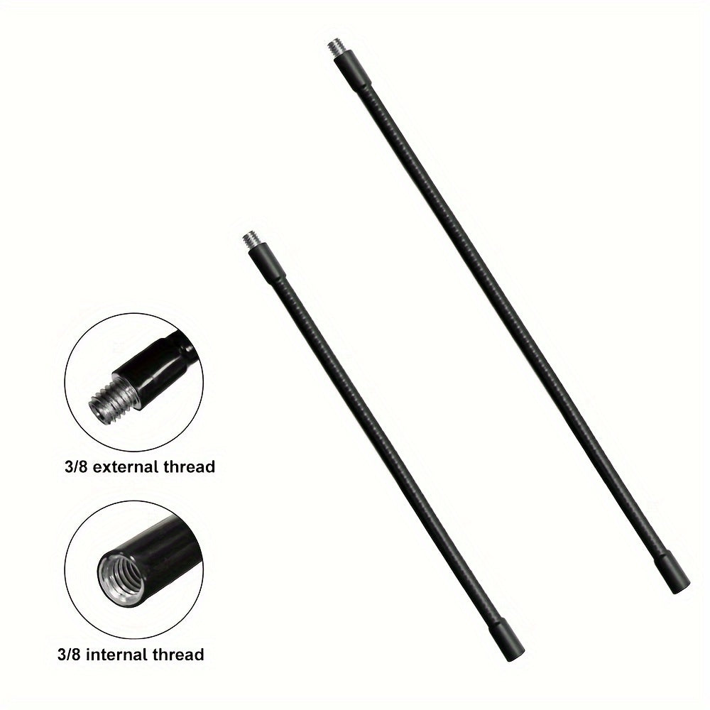 Tubo de extensión de micrófono de gooseneck de metal flexible: 2 tamaños disponibles, 30 cm/11,81 pulgadas y 50 cm/19,68 pulgadas, rosca externa e interna de 3/8, adecuado para soportes de choque y soportes de micrófono