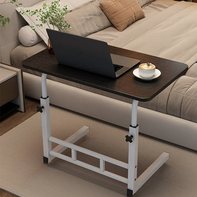 Escritorio ajustable para portátil, escritorio conveniente, mesa lateral para sofá, mesa blanca con ruedas | Mesa negra sin ruedas con varias opciones, mesa con ruedas/ sin ruedas