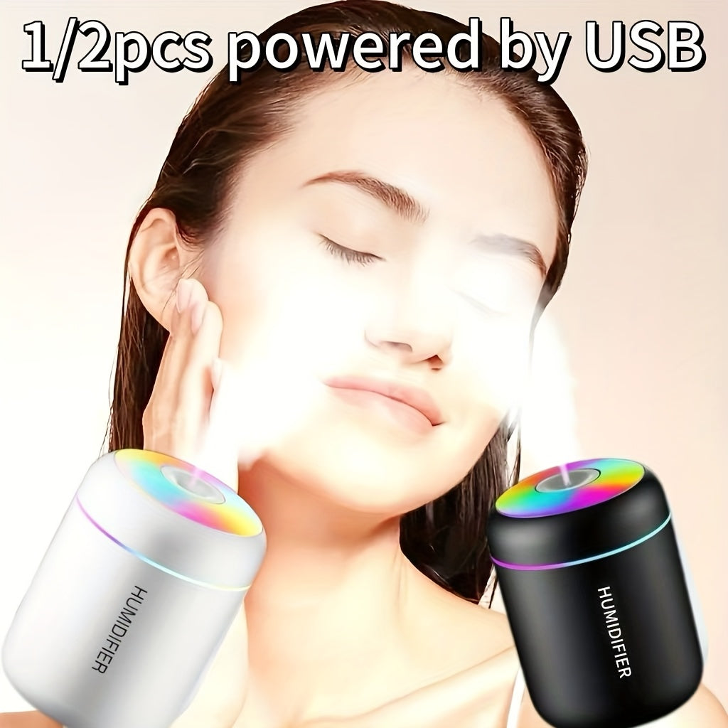 1/2 piezas de humidificador de luz colorida, carga USB, humidificador RGB, adecuado para hogar, cocina, dormitorio, oficina, Día de San Valentín, Día de la Madre, Día del Padre, elección perfecta para regalar.