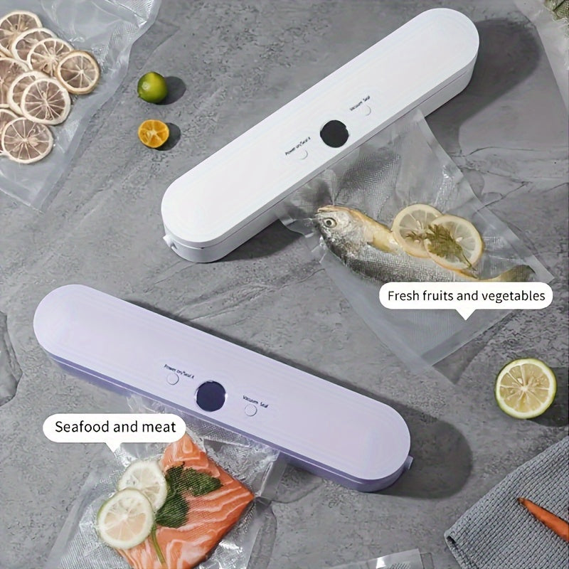 Máquina de sellado inteligente con pantalla LED mejorada, gran capacidad de almacenamiento, carga USB, batería de litio, organizador de cocina para frescura de alimentos | Accesorio de cocina moderno | Dispositivo recargable por USB, sellador de vacío