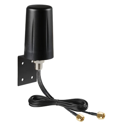Antena omnidireccional 4x4 MIMO 4G/5G con montaje de tornillo - 3,05 metros de coaxial/SMA masculino, alta ganancia 2,5dBi/3,5dBi, doble polarización, 2,4 GHz-2,6 GHz/3,3 GHz-3,6 GHz, 4x4 MIMO para una mayor capacidad y cobertura, antena exterior 4G LTE,