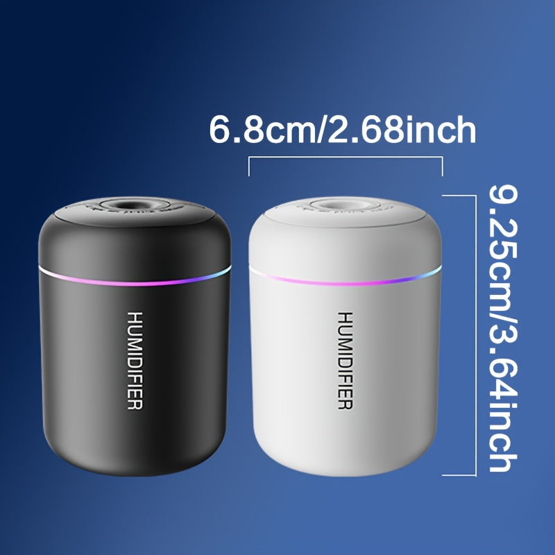 1pc Humidificador Ultra-Silencioso de 180ml con Luz Nocturna Colorida - Alimentado por USB, Apagado Automático y Modos de Nube Dual para Escritorio de Oficina, Coche y Uso Doméstico - Regalo Perfecto para Hombres, Mujeres, Estudiantes en San Valentín, Ha