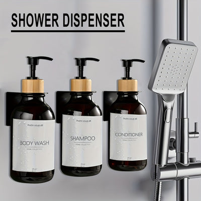 Juego de 3 dispensadores para baño, para champú y gel de ducha, con etiquetas impermeables y soporte, dispensador de jabón recargable, decoración para el hogar