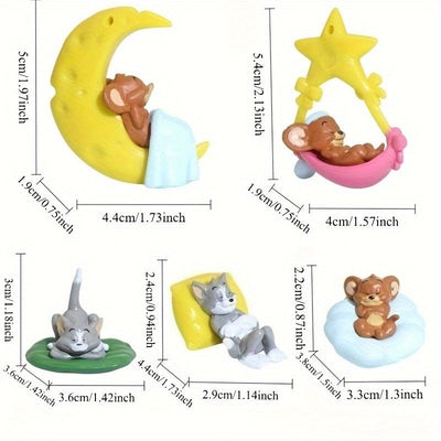 Figurita de Tom y Jerry, coche de Tom Jerry, libro lindo, juguete de escritorio, juego de figuritas, pequeños adornos, decoración de coches de dibujos animados, adecuados para parejas, cumpleaños, colas, etc.