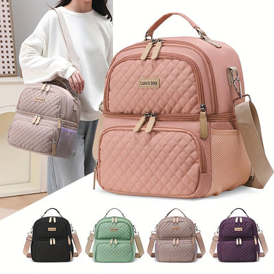 NnBag. Nuevo bolso de almuerzo portátil de gran capacidad, aislado y fresco, para producidos, para picnic al aire libre, camping, crossbody, hombro, hombro único, sin contacto con alimentos.