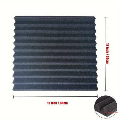 102 piezas, 12" x 12" x 1" Espuma de aislamiento acústico negro nano adhesivo para grabación y cine en casa - Mejora la calidad del sonido, reduce los ecos, perfecto para sistemas de sonido modernos, espuma de aislamiento acústico.