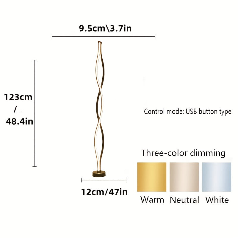 1pc Lámpara de Pie Estilo Nórdico Trenzado, Diseño Artístico Minimalista USB Regulable Cálido y Elegante para Dormitorio, Sala o Escritorio con Luz LED Multifuncional