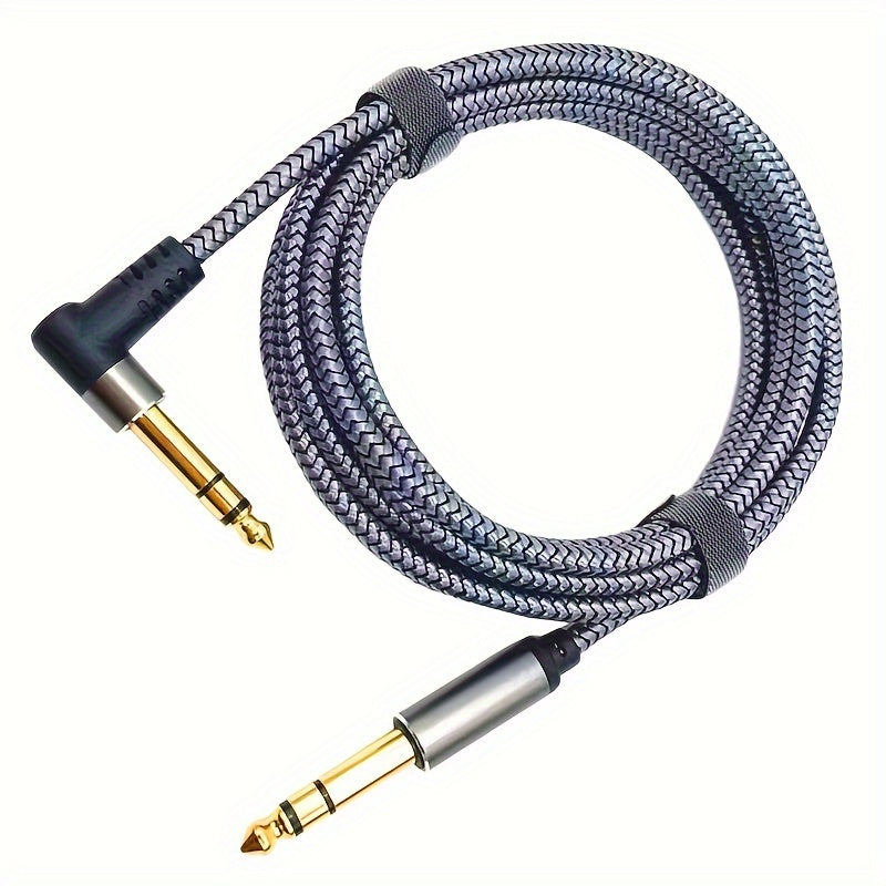 Cáble de audio LUTREE recto a curvo 6.5, triple núcleo con doble blindaje para reducción de ruido, cable para escenarios y mezclas, conexión de guitarra, piano electrónico, grabación macho a macho, bajo de madera