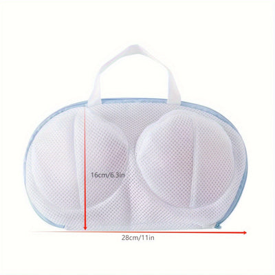 Bolsa de lavandería duradera para sujetadores - Protector de lavado de malla con cierre de cremallera para prendas delicadas, forma redonda, material tejido, paquete de 1