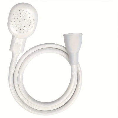 Boquilla de manguera de goma portátil y fácil de usar - Cabezal de ducha ovalado grande para baño de mascotas y humanos, material ABS duradero, ideal para uso en hogar y hotel, accesorio para ducha | Instalación sencilla | Boquilla de manguera de goma