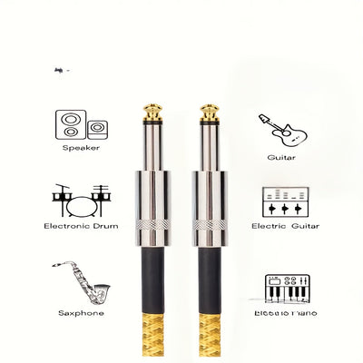 Cable de audio para guitarra con cancelación de ruido de alta fidelidad, conector recto macho a macho, 150 cm, 300 cm, 600 cm, para guitarra eléctrica, bajo y acústica