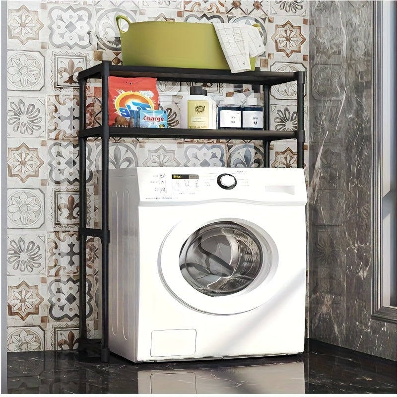 Estantería Impermeable de 2 Niveles para Lavadora y Baño - Estante Duradero de Plástico sin Herramientas, Organizador de Lavandería con Diseño de Pie, Rejilla Abierta, Estantería Superior sobre la Lavadora, Ahorro de Espacio