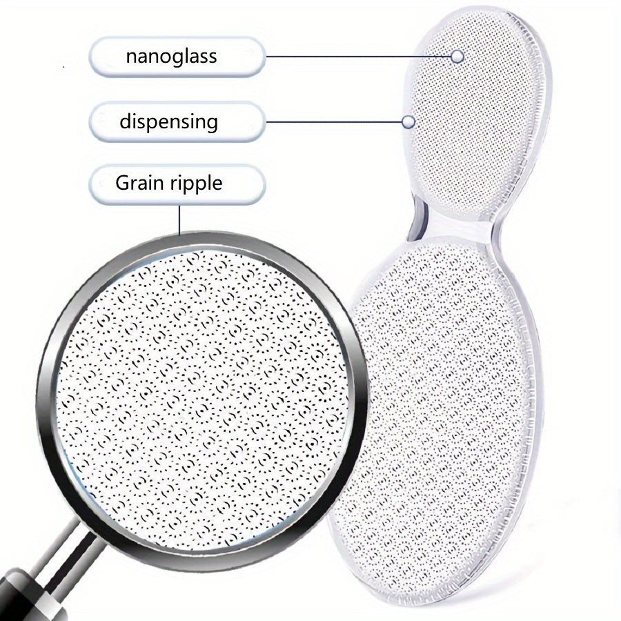 Limpiador de Uñas y Vidrio Nano Doble Cara - Amoladora Manual para Pies y Manos, Sin Necesidad de Energía, Portátil en Color Beige Claro Suave, Herramienta de Pedicura/Manicura de Calidad Profesional, Diseño Higiénico e Irrompible - Regalo Ideal de Navid