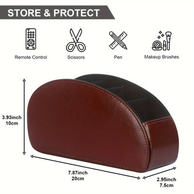 Soporte de control remoto con 5 compartimentos - Caddy de control remoto de piel sintética negra para TV, DVD, Blu-ray, reproductor de medios y control de calefacción, almacenamiento independiente, organizador de escritorio y cajón para almacenamiento en