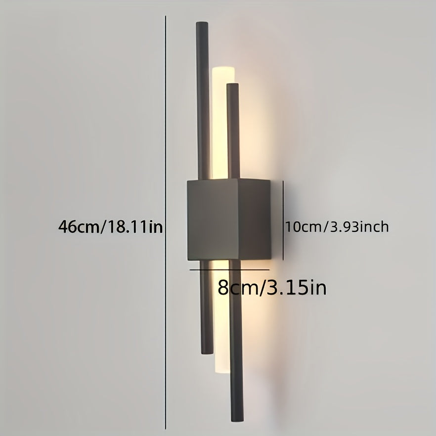 Luz de pared LED de tres colores moderna, con interruptor de temperatura, accesorios de luz de pared de metal de doble cabeza, montada en techo, cableada, adecuada para salas de estar, comedores y mesas de tocador - Incluye hardware de instalación.