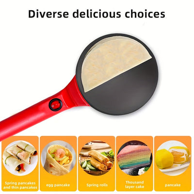 Maquinilla Multifuncional para Pancakes, Máquina de Crepes Doméstica, Fabricante de Rollos Primaverales de Cocina, Cocción de Crepas con Calentamiento Unilateral Pequeño, Parrilla Multifuncional