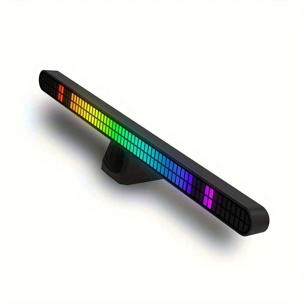 1 Pieza, Doble Fila 64 Bit De Ritmo RGB De Recogida Inalámbrica Controlada Por Voz, De Cadena RGB De Música USB, Barra De RGB De Escritorio, De Ambiente LED, Decoración De Halloween, Decoración De Navidad, Decoración De Bodas, Accesorios De Escritorio De