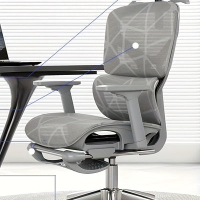 Butaca Ergonómica de Oficina - Silla Reclinable con Altura Ajustable, Soporte Lumbar, Respaldo en Malla Transpirable y Estructura Metálica, Diseño Fácil de Limpiar para Hogar, Juegos y Comodidad Duradera, Cojín Moderno