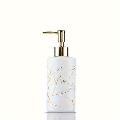 1pc Dispensador de jabón con diseño de mármol, botella de loción de encimera con bomba, contenedor de loción para baño, botella vacía recargable para champú, gel de ducha y jabón de manos, accesorios de baño, decoración del hogar, muebles para el hogar