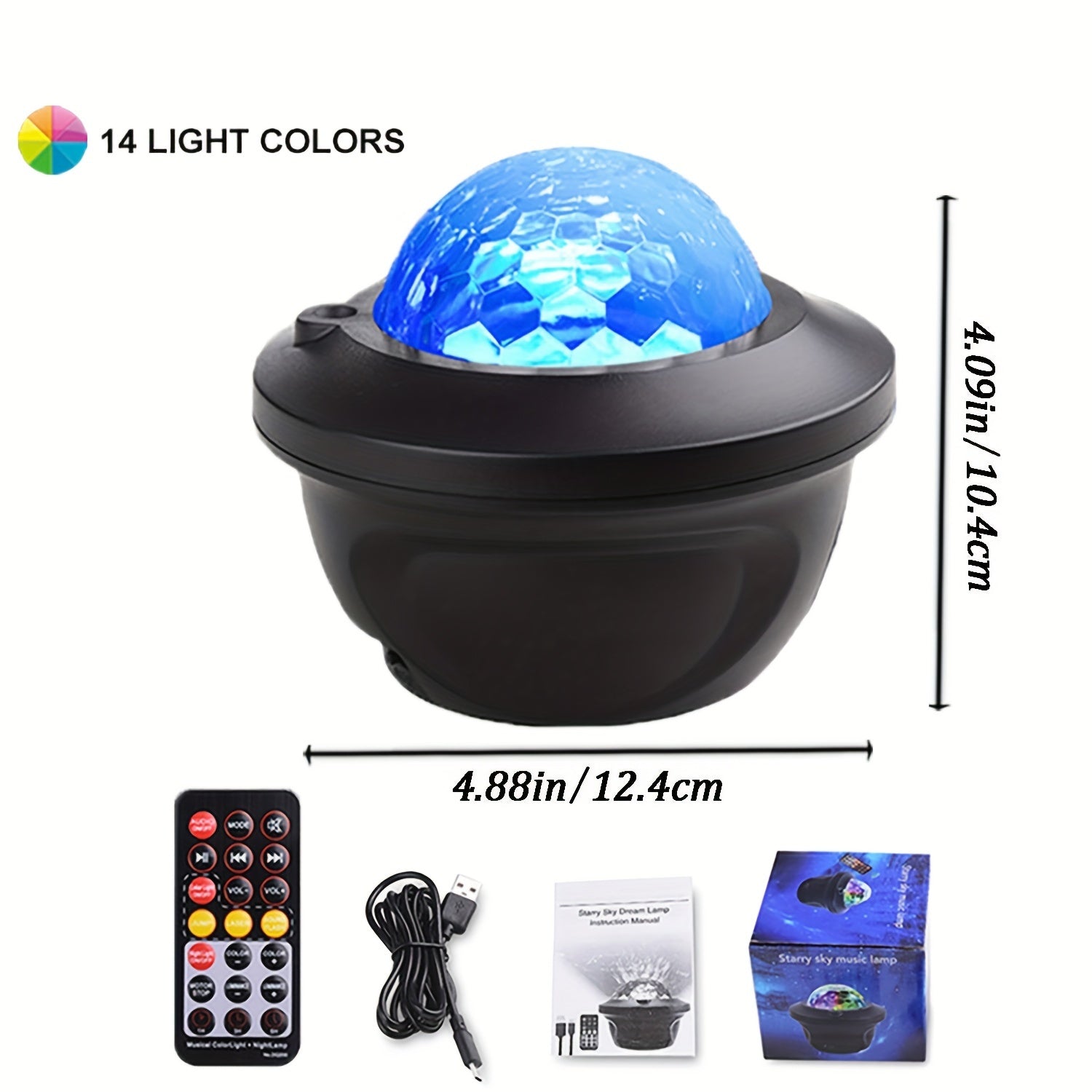 Proyector De Galaxias, Proyector De Luz Nocturna, Luz Nocturna De Cielo Estrellado LED De 14 Colores Para Decoración De Hogar Y Dormitorio Con Luz De Fondo Para TV