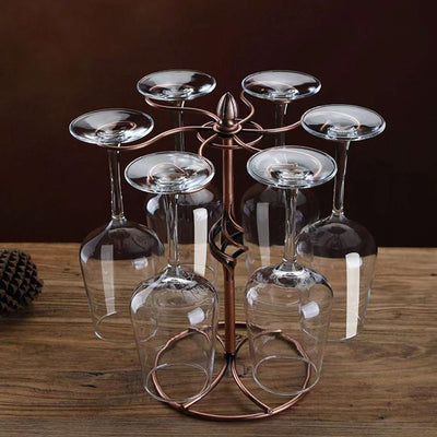 1pc Estilo Europeo Soporte de Vino Tinto Rojo Soporte de Vino Colgante Soporte de Vidrio de Pie Alto Soporte de Exhibición Invertido Soporte de Vino