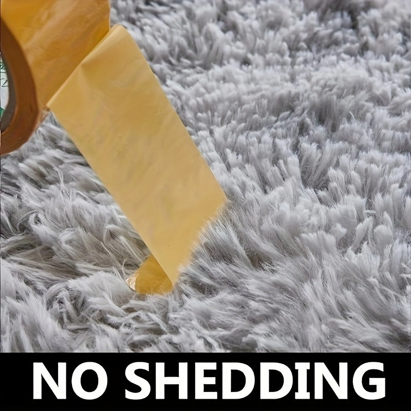 Alfombra rectangular de felpa negra y gris – Gruesa, suave y cálida, de poliéster para decoración de dormitorio o sala, solo lavado a mano, tapetes para sala