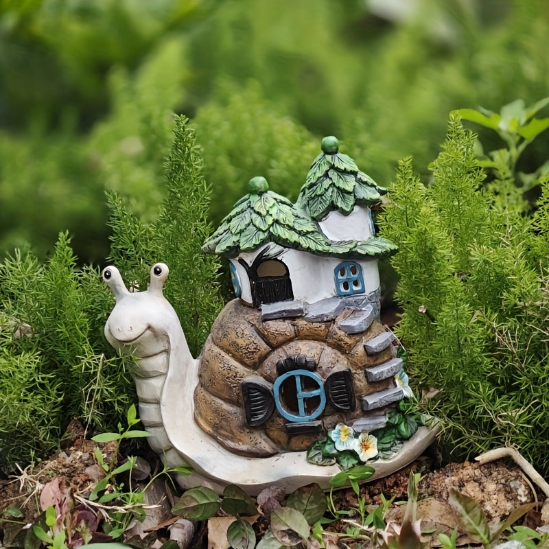 1 lámpara solar para jardín con diseño de caracol y casa en el árbol en resina, decoración LED para exterior, ideal para patio, césped, porche y jardín, regalo perfecto para amantes de la naturaleza, decoración de casas en miniatura, lámpara solar, decor