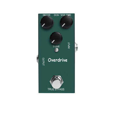 Pedal de efecto de guitarra de overdrive de aleación de aluminio, mini tipo único DC 9V, bypass verdadero, carga USB, voltaje de funcionamiento ≤36V, no requiere batería - Azul