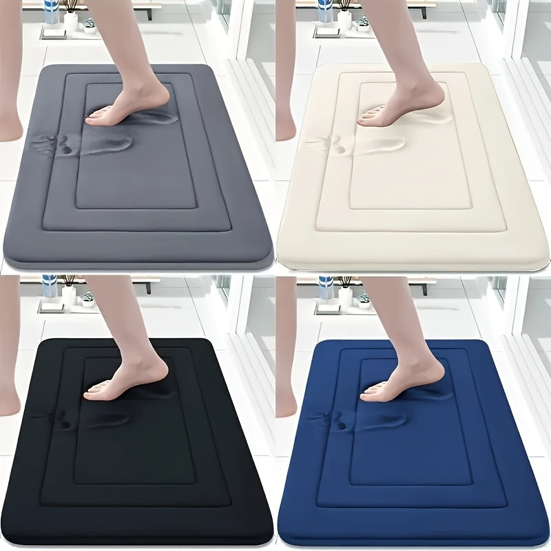 Alfombra de baño de lujo con memory foam - Super absorbente, secado rápido, antideslizante, suave y cómoda, resistente al desgaste, 100% poliéster con respaldo de PVC, solo lavado a mano, varios colores para decoración del hogar, alfombras de baño modern