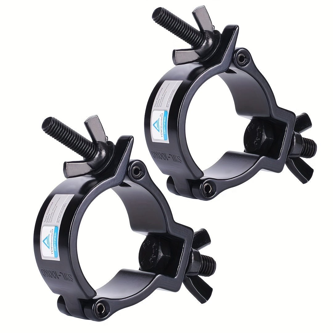 Soporte de Aluminio de Alta Resistencia para Iluminación de Escenario (Negro) Abrazadera de 2 Pulgadas para Luz de Cabeza Móvil/Luz Par/Luz de Foco, Compatible con Tubos/Tuberías de 48-51mm de Diámetro Exterior, Carga Máxima de 220lbs